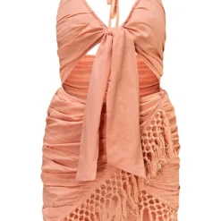 Robe Moulante Effet Lin Pêche à Ourlet Frangé Et Buste Noué -Jupe Lumine Soldes Boutique d66b794471d7338ca99f8aa3802d58b869c977e4 cmy2204 6