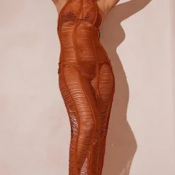 Robe De Plage Longue En Maille Tricot Marron Clair à Franges -Jupe Lumine Soldes Boutique d689a9b4efc6a0f64c1f8c343f6ba9591ca8c207 cmw2096 4