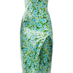 Robe Mi-longue Tissée Verte Fleurie Fendue -Jupe Lumine Soldes Boutique d6aa4abc9a788e0f0b7895ccbb426a1b54209a60 cnd2044 5