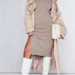 Robe Pull Mi-longue En Maille Gris Pierre à Boucle Et Col Roulé -Jupe Lumine Soldes Boutique d7a8c7c99c693bad0565b653163eca09be2b02df cnc5807 3