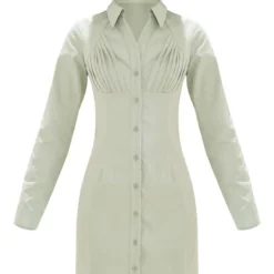 Robe Chemise Vert Sauge à Buste Plissé -Jupe Lumine Soldes Boutique d7aa6df94a03d6c44c71c53a3910e3dd94db36e0 cnd4045 5