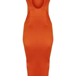 Robe Mi-longue Mandarine Satinée Décolletée à Bretelles Et Empiècement -Jupe Lumine Soldes Boutique d970662fd6fa47b53d7b42aa507468a42958cad1 cne1410 5