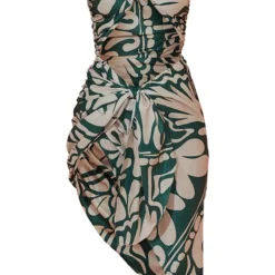 Robe Longue Asymétrique Vert Foncé Imprimé Abstrait à Découpes Et Dos Nu -Jupe Lumine Soldes Boutique da35dd847d1b10a14b439b7efbf0be6a5488067d cmy6043 6