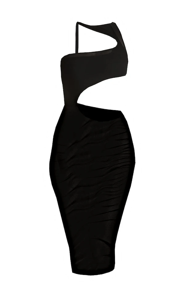 Robe De Plage Longue En Mesh Noir Découpé 5 Robe De Plage Longue En Mesh Noir Découpé – Image 5