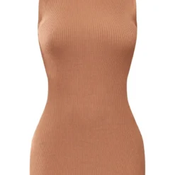 Robe Courte Sans Manches En Maille Camel à Col Roulé -Jupe Lumine Soldes Boutique da6ea5cf747cbd4ce07d78a95e0b731d40ab396d cnb1384 5