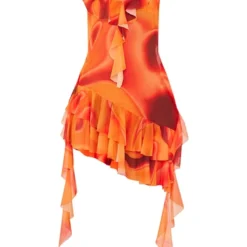 Robe De Plage Orange Imprimé Flammes à Dos Nu Et Volants -Jupe Lumine Soldes Boutique da6f14a37b0934ada8efea969e68178b334d46af cne5052 5