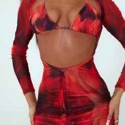 Robe En Mesh Froncé à Imprimé Flamme -Jupe Lumine Soldes Boutique dac3bd4a61828095082632b85f79f75260946d4d cnc8166 4