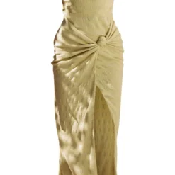 Robe Longue Texturée Vert Olive à Col Bénitier Noué -Jupe Lumine Soldes Boutique db0d01a6a2d0b5bd7487958c8d170bf9a4dac796 cnd7604 5