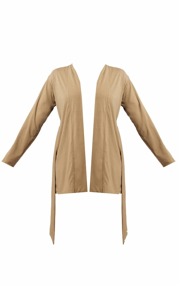 Robe De Chambre Courte En Jersey Brossé Kaki 5 Robe De Chambre Courte En Jersey Brossé Kaki – Image 5