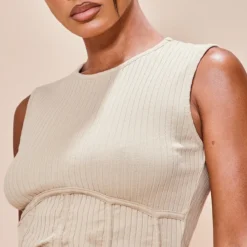 Robe Moulante Côtelée Gris Pierre à Corset Et Détail Coutures -Jupe Lumine Soldes Boutique ddd20862ead7ea26ab27f8f1ad69d763d8bf6a8e cnd5499 4