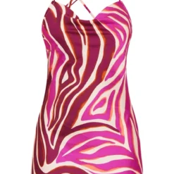 Robe Droite Satinée Multicolore Imprimée Animal à Col Bénitier Et Dos Noué -Jupe Lumine Soldes Boutique de8eda9d46ac65744d038cbaa9bef8e000b09d80 cne7728 5