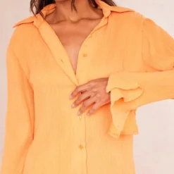 Robe Chemise Plissée Mandarine à Manches Flare -Jupe Lumine Soldes Boutique df1d5ec20387ba0563f6dbf705c6f196e676c771 cnd8940 4