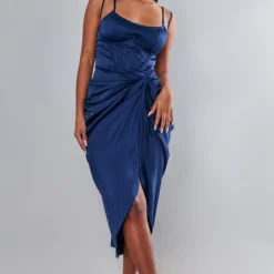 Robe Mi-longue Satinée Bleu Marine Drapée à Armatures 7 Robe Mi-longue Satinée Bleu Marine Drapée à Armatures -Jupe Lumine Soldes Boutique df3423c92dc55477f4152b5a91373d25cb2b3f9d cnc7684 3