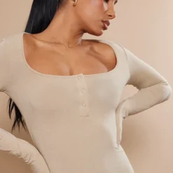 Mini Robe Moulante En Jersey Gris Pierre à Boutons-pression Et Contours -Jupe Lumine Soldes Boutique df3f2270bac56da5cef05eb65906ebe8a4765ee8 cnd1291 4