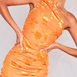 Robe Longue Asymétrique Dévorée Orange Fleurie -Jupe Lumine Soldes Boutique e0681ddd63b14bdad40df530bd290cf95a784506 cne2929 4