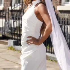 Robe Longue Drapée Blanche à Col Montant -Jupe Lumine Soldes Boutique e0f80e80d0e7fbef5458b0d9a86e0bc1de403eb7 cnd9180 4