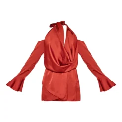 Robe Droite Satinée Rouille à Col Bénitier Et épaules Dénudées -Jupe Lumine Soldes Boutique e19119cb20f5f451b2fb3f73f97722f769251baf cnd5829 5