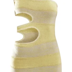 Mini Robe En Maille Tricot Jaune Chiné à Grosses Découpes Sur Le Côté -Jupe Lumine Soldes Boutique e20272967b5582536639b1091a63f0b430115bb0 cnc3266 5
