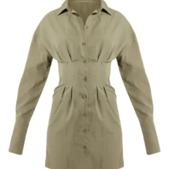 Robe Chemise Kaki à Taille Style Corset -Jupe Lumine Soldes Boutique e24d593388b5e07285db8764f9652fac218094f4 cnc7002 5