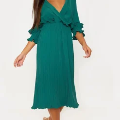 Robe Mi-longue Vert émeraude Plissée à Volants 8 Robe Mi-longue Vert émeraude Plissée à Volants -Jupe Lumine Soldes Boutique e2f9f3b30192f27b1d459e2d113e228327ee82b2 cly5090 4