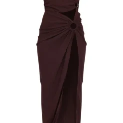 Robe Asymétrique Longue Chocolat à Découpes Et Anneaux -Jupe Lumine Soldes Boutique e34e999b02a7074a435934fda75337b51c161e60 cne1820 5