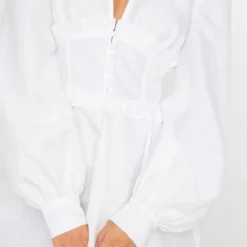 Robe Patineuse En Maille Tissée Blanche à Boutons Et Manches Bouffantes -Jupe Lumine Soldes Boutique e38ea1941cda6cccb6018d17507a4d5cdc6cbaa5 cmh3626 4