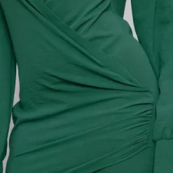 Robe Chemise Tissée Bleu Sarcelle Texturée Très Décolletée à Manchettes évasées -Jupe Lumine Soldes Boutique e3ef39cb27991644c9f9c5b056bc28e4dd6d2033 cnb9160 4