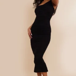 Robe Mi-longue Texturée Noire à Doubles Bretelles -Jupe Lumine Soldes Boutique e41c968684e808b6c01036b45918f4c0b21756c8 cnd5444 3