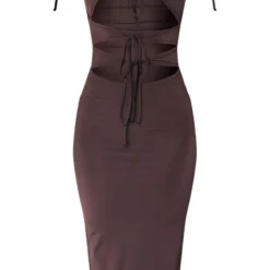 Robe Mi-longue Moulante Chocolat à Liens Noués Multiples -Jupe Lumine Soldes Boutique e4d6903ffef45b727f3ff77854fe4ee8ec4fa096 cnb0734 5