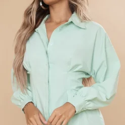 Robe Chemise Ajustée Vert Sauge Kaki à Manches Longues -Jupe Lumine Soldes Boutique e632cf084b104679e5b3f8d727dcdb020e5ecacf cne1923 4