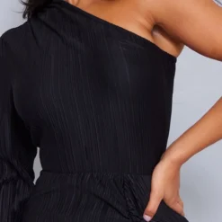 Robe Longue Asymétrique Plissée Froncée Noire -Jupe Lumine Soldes Boutique e6b41935d2a7f3170702d56ee39887e5a19a71f4 cnb3643 4