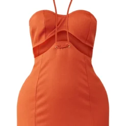 Robe Moulante Rouille Tissée Effet Lin à Bretelles Découpées -Jupe Lumine Soldes Boutique e6f357c6528b454a980fa526fa26545d1e70736a cnd7654 5