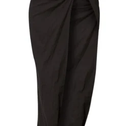 Robe De Plage Longue Effet Lin Noir à Fente Latérale Et Empiècement Doré -Jupe Lumine Soldes Boutique e739c8701de7bbd2fa3794b006e1d7c0477b2039 cne3042 5