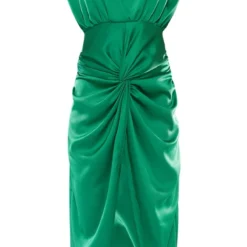 Robe Mi-longue Satinée Vert émeraude à Décolleté Plongeant Et Jupe Drapée -Jupe Lumine Soldes Boutique e7c2ec05a7e384b3a667635ec15b9f007ce921ed cnb8712 5