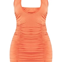 Robe Moulante Froncée Orange à Col Croisé -Jupe Lumine Soldes Boutique e7eb20a4a1ba108f1b58e681df590fc91a68cbf1 cnd7714 5