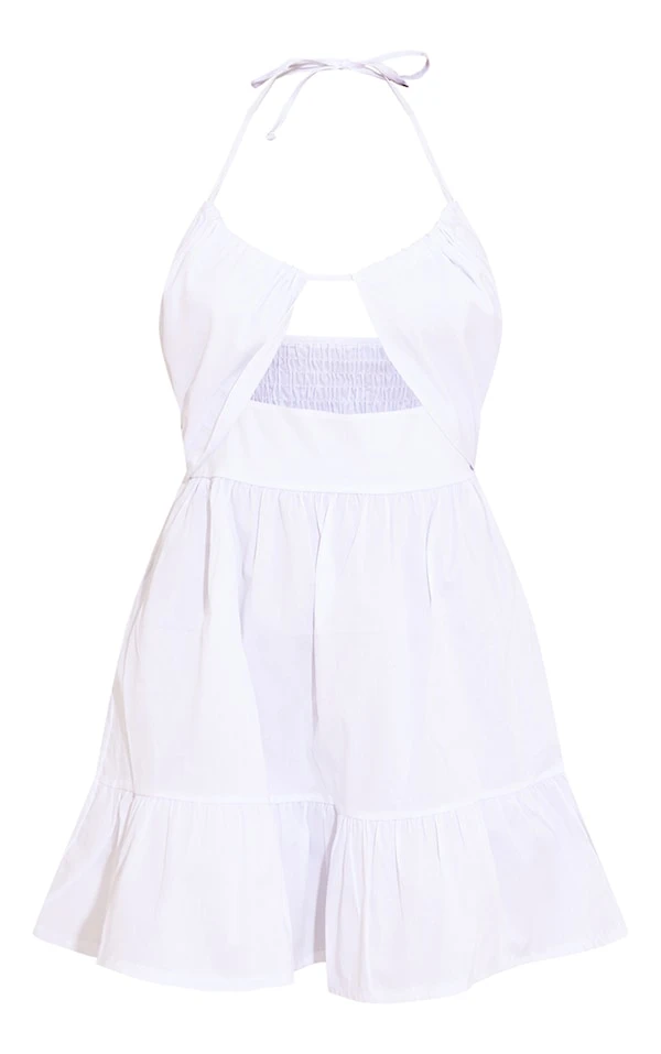 Robe Dos Nu Droite En Popeline Blanche à Découpes 5 Robe Dos Nu Droite En Popeline Blanche à Découpes – Image 5