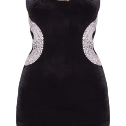 Robe Moulante En Velours Noir à Bordure Strassée Et Bretelles -Jupe Lumine Soldes Boutique e8cc72a3034bbfdd4291abcd1af9d934697c47db cnb8023 5