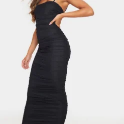 Robe Longue Noire Froncée En Mesh à Bretelles -Jupe Lumine Soldes Boutique e9070597d0c2f0bf27b262a9395faecf17ff13d9 clx3333 3