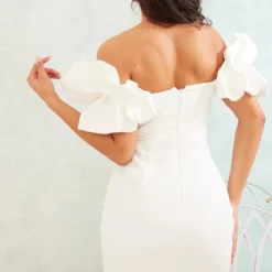 Robe Moulante Crème à Manches Bouffantes Et Corset Plissé -Jupe Lumine Soldes Boutique e93efa1bc31c519c561718e30a3355b9252357bf cnd8008 2