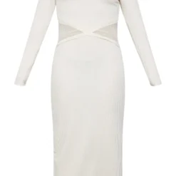 Robe Longue Côtelée Texturée Crème à Découpes Croisées -Jupe Lumine Soldes Boutique e9c3d322a060a3682fa6c2351388f49d4005bca5 cnd1333 5