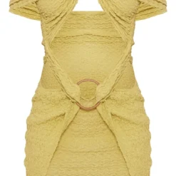 Robe Moulante Texturée Vert Olive à Détail Anneaux -Jupe Lumine Soldes Boutique ea1329854e5bb8eb6dcde1803a1984584e4463a4 cne1860 5