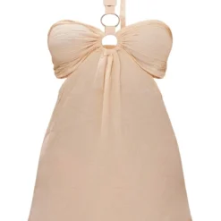 Mini Robe De Plage Découpée Gris Pierre Effet Lin à Dos Nu Et Anneau -Jupe Lumine Soldes Boutique eac522fcbc3971803c501f5e2d9bce7523fd24f2 cne4990 5