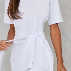 Robe T-shirt Portefeuille Blanche En Coton à Manches Courtes -Jupe Lumine Soldes Boutique eb2ce93624d611a4cdbd3ec0e29824a881dcd208 cnb1025 4