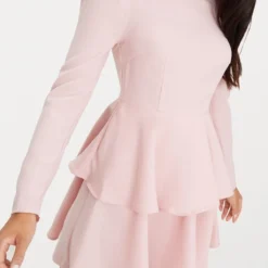 Robe Patineuse Rose Pâle à Col Montant Et Superposition De Volants -Jupe Lumine Soldes Boutique eb9e1940d51210e732025ae9639c5a895ae1a381 CLV0841 4