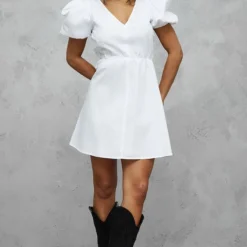 Robe Droite En Popeline Blanche à Manches Bouffantes -Jupe Lumine Soldes Boutique ebfa1db74517cbfce349cb0c9f1a31152c4af093 cnd4030 3