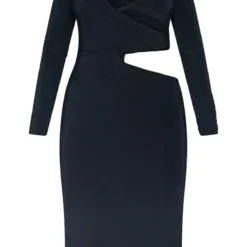 Robe Mi-longue Moulante Noire Découpée à Manches Longues -Jupe Lumine Soldes Boutique ec4e206245e95349339a3135d47b66b627632af9 cnb0793 5