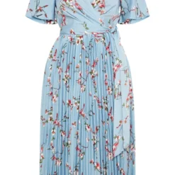 Robe Mi-longue Bleu Cendré Plissée à Imprimé Floral 7 Robe Mi-longue Bleu Cendré Plissée à Imprimé Floral -Jupe Lumine Soldes Boutique ec54db38f9a714ce6b4c985d69f5bdd11fbcde1a clx8305 3