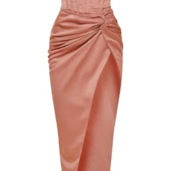 Label PLT Robe Longue Satinée Froncée Argile à Corset Et Torsade -Jupe Lumine Soldes Boutique ec696109d8ef70a8dfe2a4657a7f7cb0c262e405 cnc9976 5