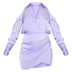 Robe Chemise Cache-coeur Satinée Lilas à épaules Dénudées -Jupe Lumine Soldes Boutique ec950bbbaa6c5ee8f049dc2798a95d3adc8811df cnd2340 5