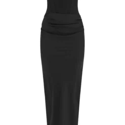 Robe Longue Tissée Satinée Noire Style Corset à Bretelles -Jupe Lumine Soldes Boutique ed12d7e63ae439cbd78c52891d3eb3cb9c69dc4e cnc3050 5